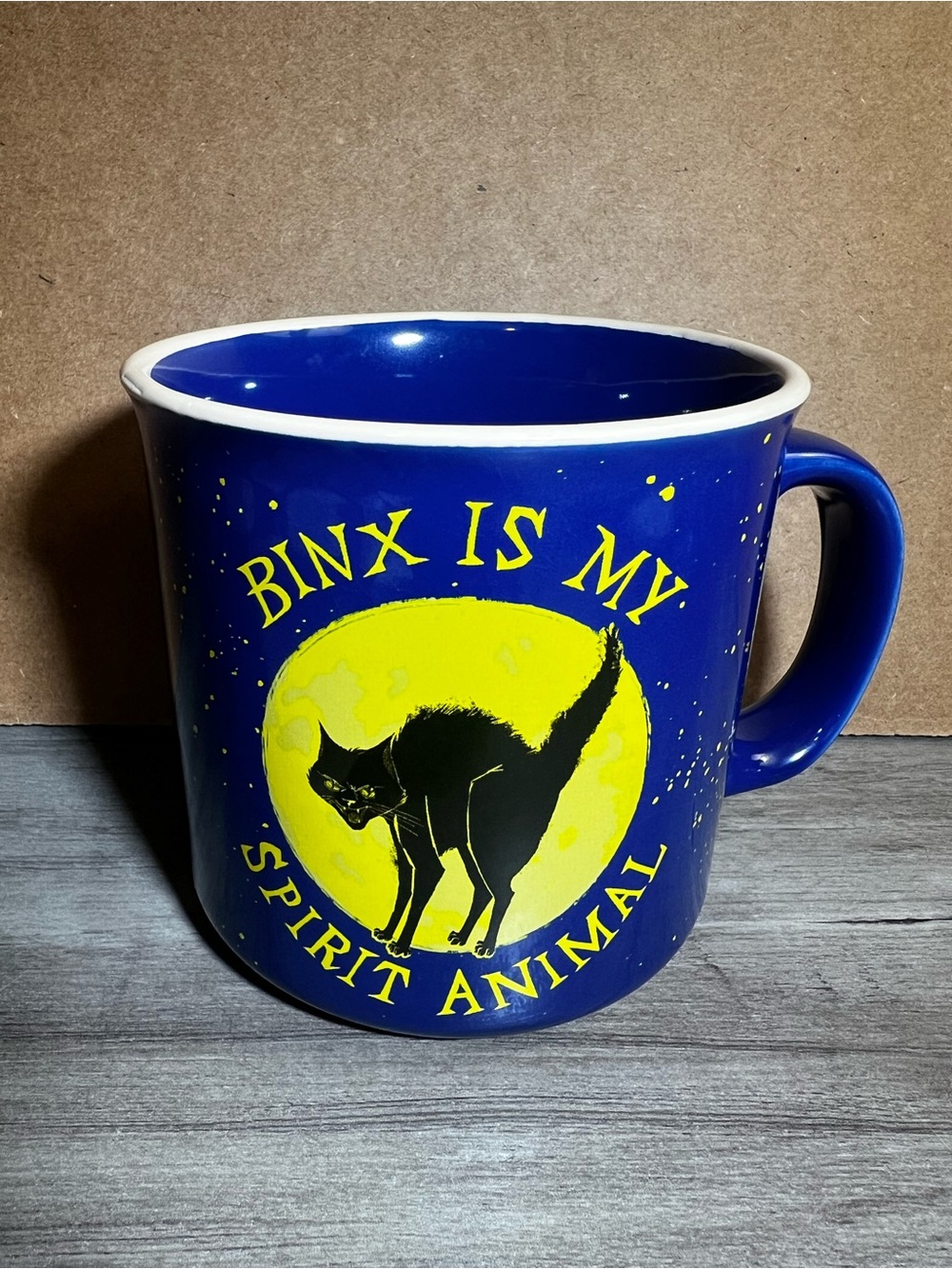 Disney Binx Hocus Pocus Mug with Yellow Moon & Black Cat Graphic